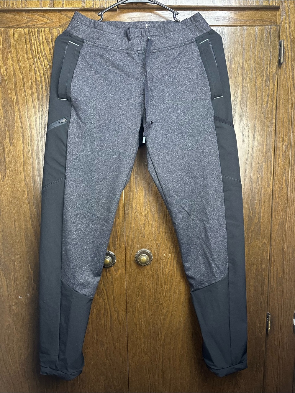 Athletic Pants in Heather Gray with Black Panels